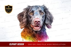 Happy dog with rainbow fur clipart png Product Image 1