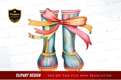 Colorful winter boots with ribbons Product Image 1