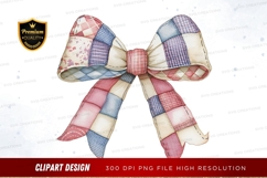 Patchwork bow clipart png Product Image 1