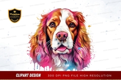 Vibrant dog portrait clipart png Product Image 1