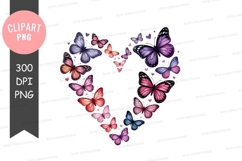 Heart shaped butterfly clipart png Product Image 1