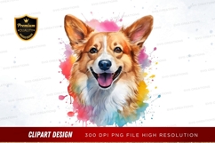 Happy corgi with colorful background Product Image 1