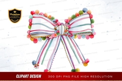 Colorful ribbon bow clipart png Product Image 1