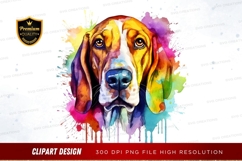 Colorful dog portrait clipart png Product Image 1