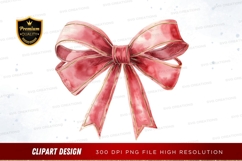 Pink ribbon bow clipart png Product Image 1