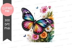 Colorful butterfly in a flower garden Product Image 1