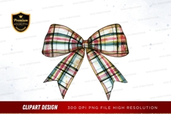 Colorful plaid bow clipart png Product Image 1