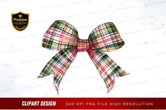 Colorful plaid bow clipart png Product Image 1