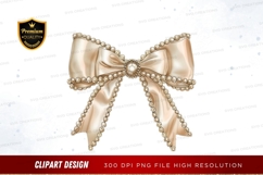 Elegant pearl bow clipart png Product Image 1