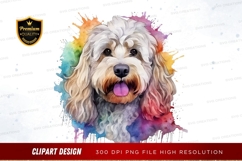 Playful puppy with colorful background Product Image 1
