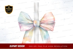 Pastel watercolor bow clipart png Product Image 1