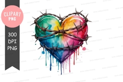 Rainbow heart with barbed wire Product Image 1