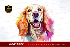 Happy golden retriever clipart png Product Image 1