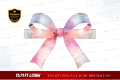 Elegant gradient ribbon bow clipart png Product Image 1