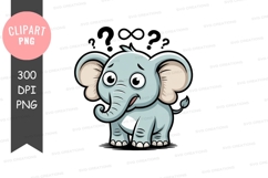Confused elephant clipart png Product Image 1