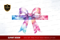 Colorful watercolor ribbon bow clipart png Product Image 1