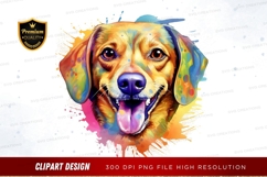 Vibrant dog portrait clipart png Product Image 1