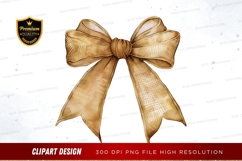 Golden bow clipart png Product Image 1