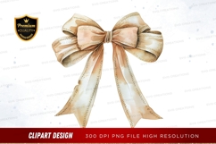 Elegant beige ribbon bow clipart png Product Image 1
