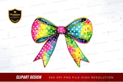 Colorful polka dot bow clipart png Product Image 1