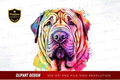 Colorful dog portrait clipart png Product Image 1
