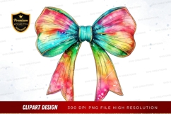 Colorful ribbon bow clipart png Product Image 1