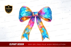 Colorful ribbon bow clipart png Product Image 1