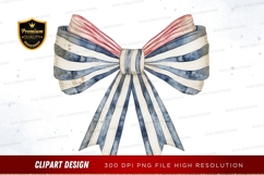 Patriotic ribbon bow clipart png Product Image 1