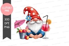 Gnome enjoying summer drink Product Image 1