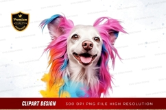 Happy dog with colorful hair clipart png Product Image 1