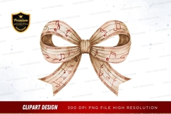 Musical note ribbon bow clipart png Product Image 1
