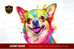 Colorful corgi clipart png Product Image 1