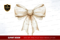 Elegant golden bow clipart png Product Image 1