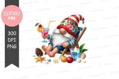 Relaxing gnome clipart png Product Image 1