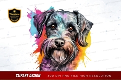 Colorful schnauzer dog clipart png Product Image 1