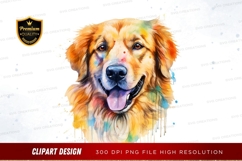 Happy golden retriever clipart png Product Image 1