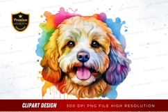 Happy rainbow dog clipart png Product Image 1