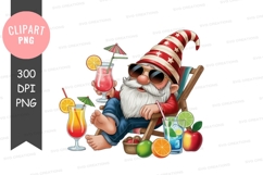 Relaxing gnome with summer drinks Product Image 1