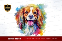 Happy dog with colorful hair clipart png Product Image 1