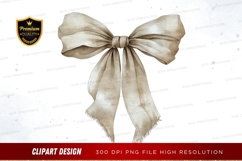 Elegant beige bow clipart png Product Image 1