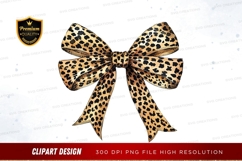 Leopard print bow clipart png Product Image 1