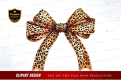Leopard print bow clipart png Product Image 1
