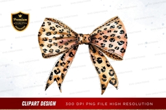 Leopard print bow clipart png Product Image 1