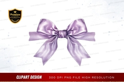 Elegant purple ribbon bow clipart png Product Image 1