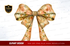 Floral ribbon bow clipart png Product Image 1