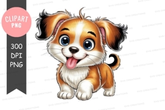 Playful puppy clipart png Product Image 1