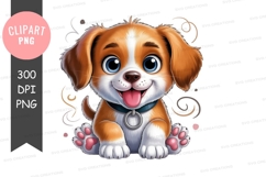 Happy puppy clipart png Product Image 1