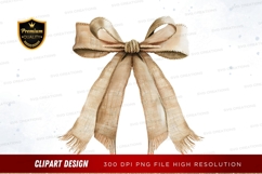 Elegant golden ribbon bow clipart png Product Image 1