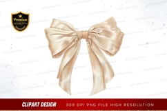 Elegant beige ribbon bow clipart png Product Image 1
