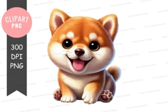 Happy shiba inu puppy clipart png Product Image 1